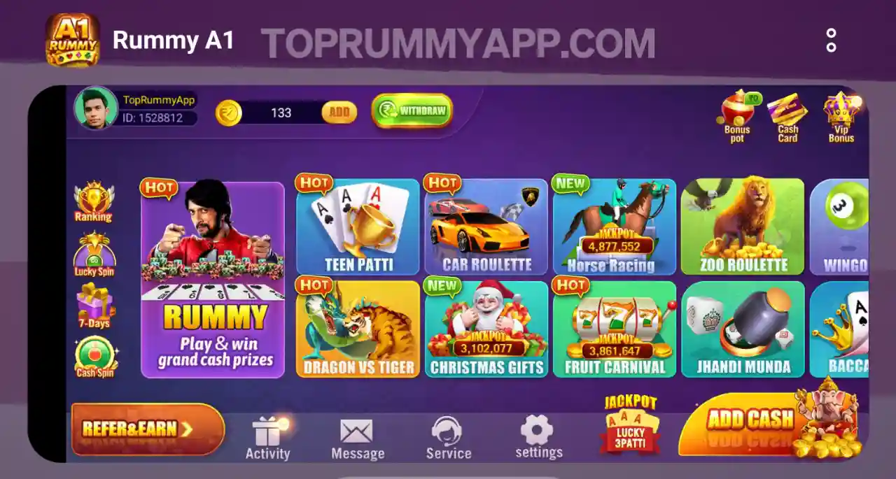 A1 Rummy App All Rummy App List ₹41 Bonus