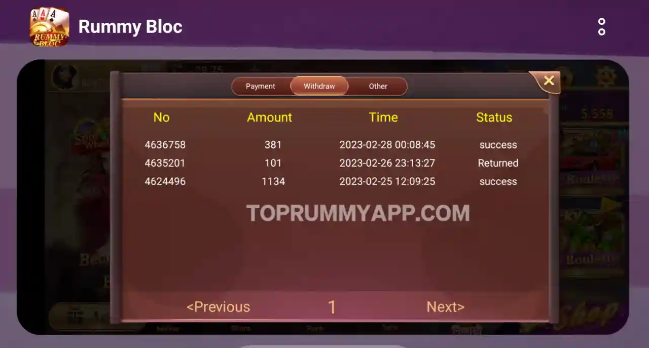 Rummy Bloc App Payment Proof All Rummy App List 41 Bonus