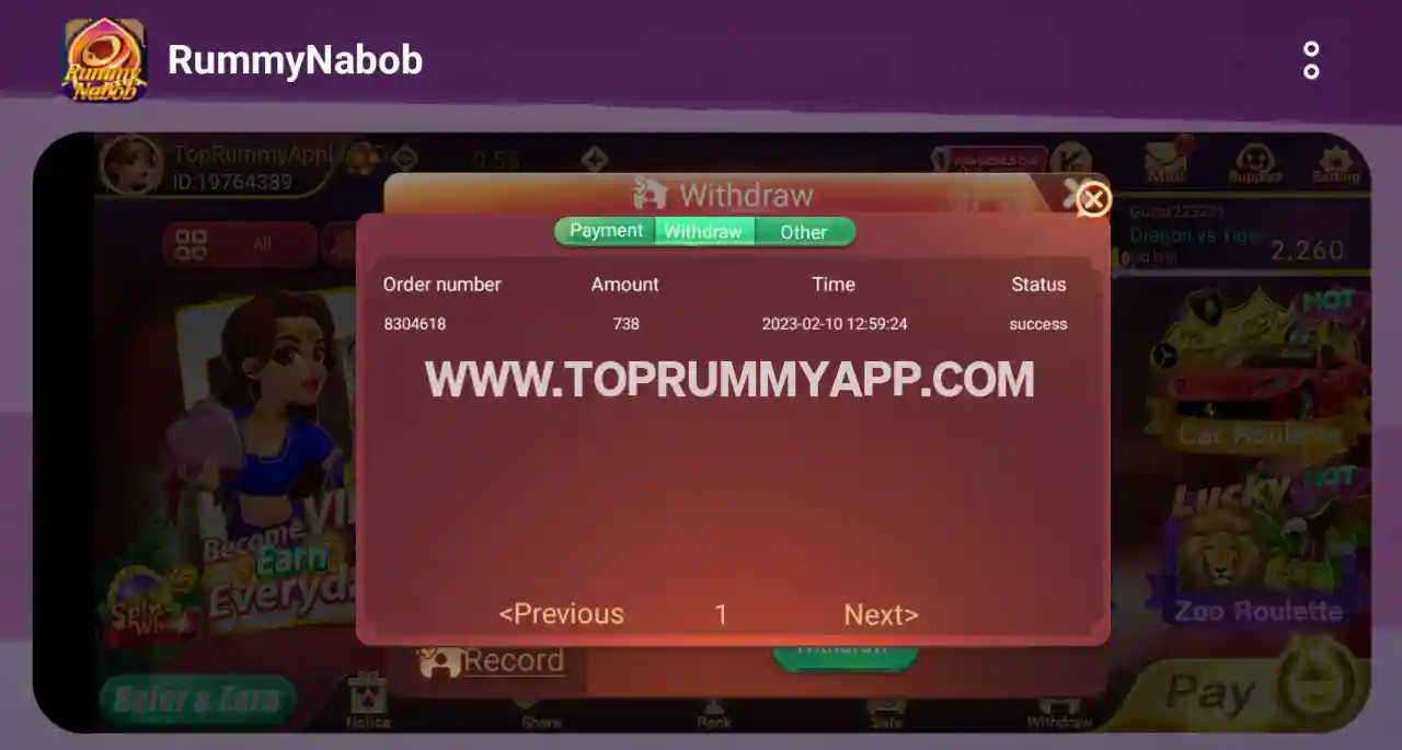 Rummy Nabob App Payment Proof All Rummy App List 41 Bonus