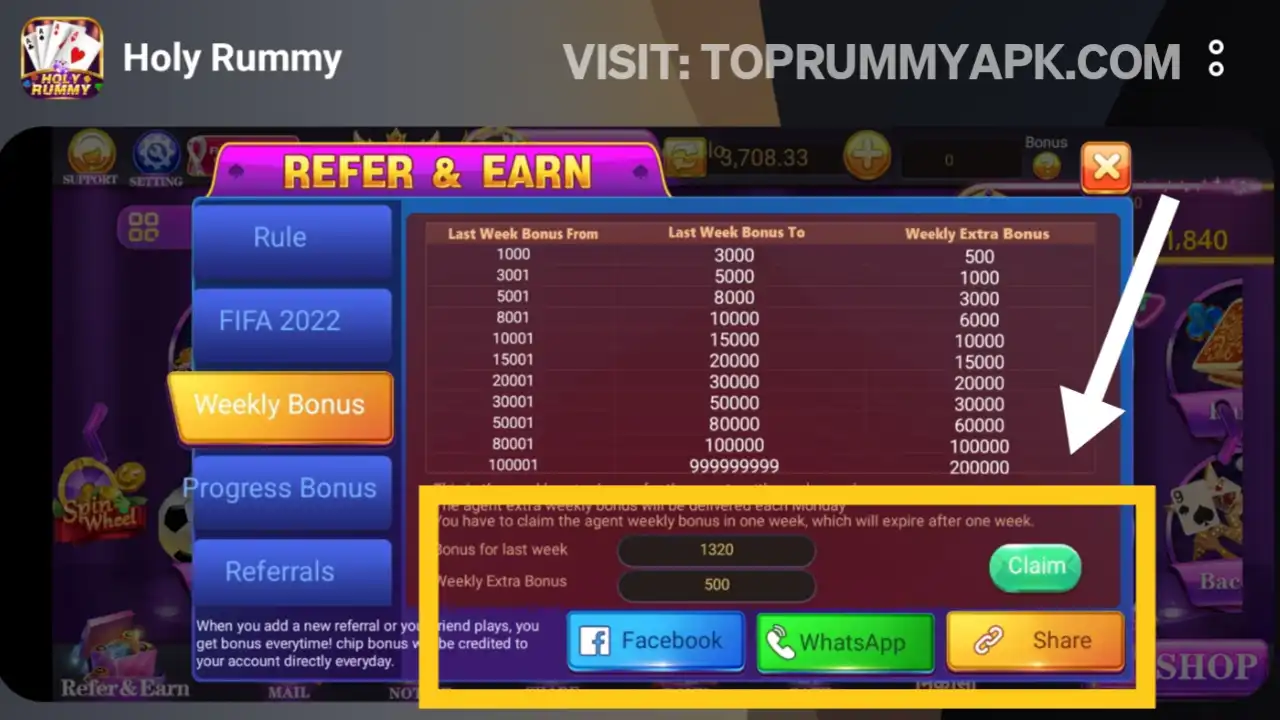 Holy Rummy Mod Apk Download Weekly Bonus
