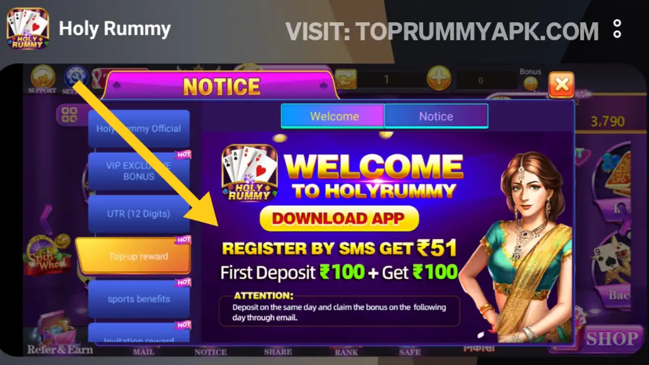 Holy Rummy Mod App Game Welcome