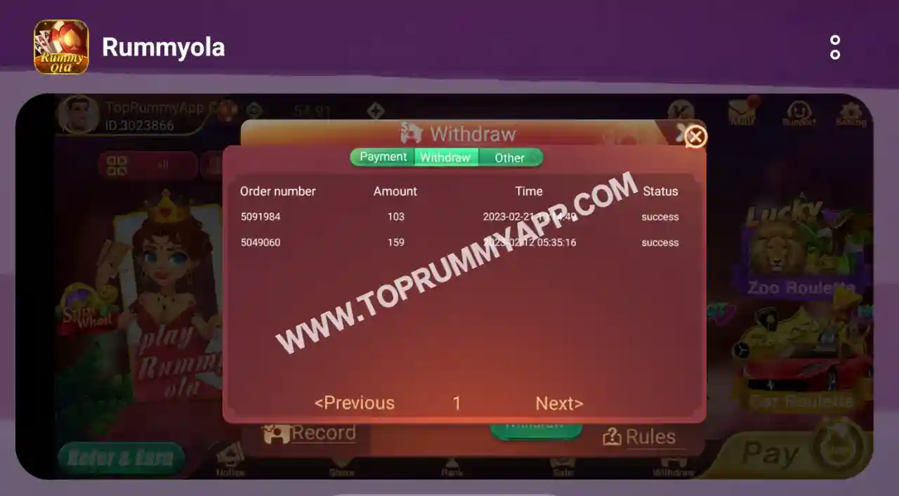 Rummy Ola App Payment Proof Top Rummy App