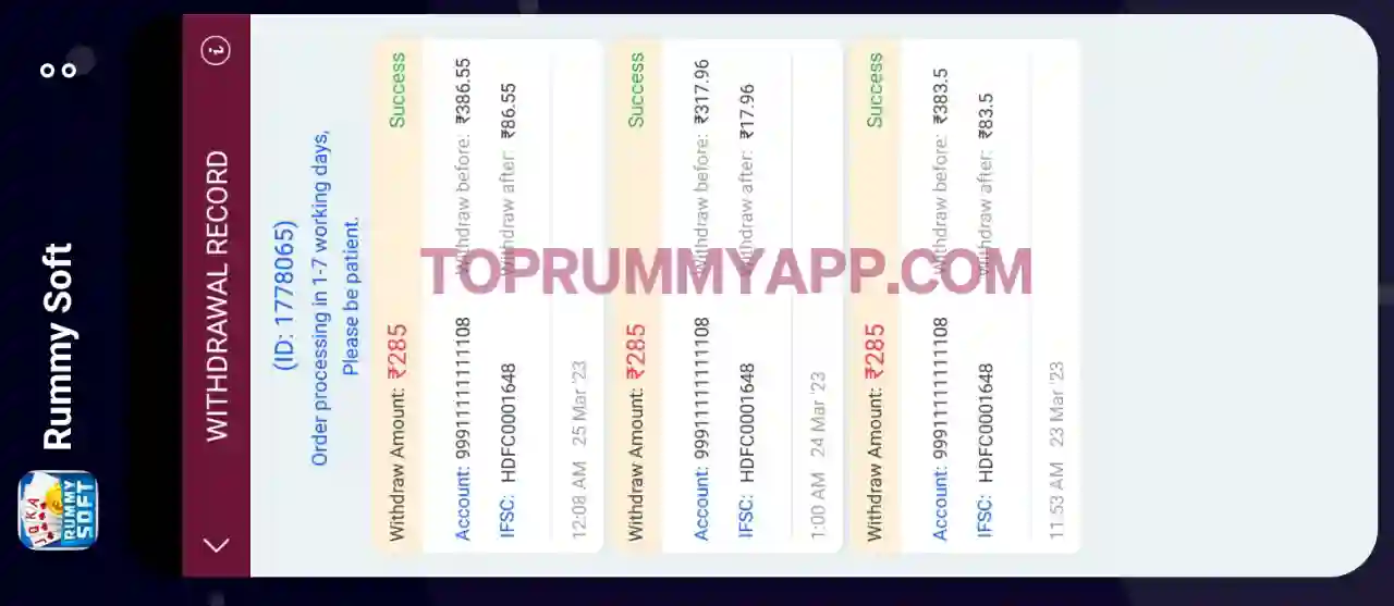Soft Rummy App Payment Proof Top Rummy App