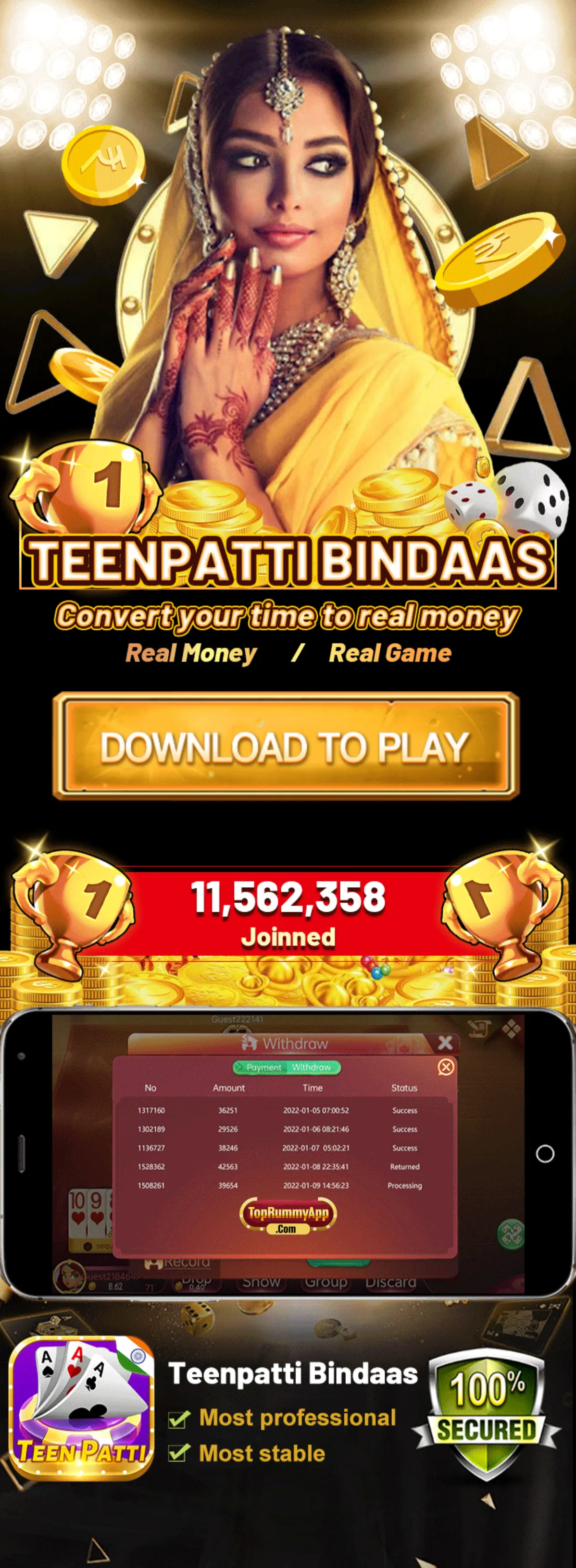 Teen Patti Bindaas App Top Rummy App