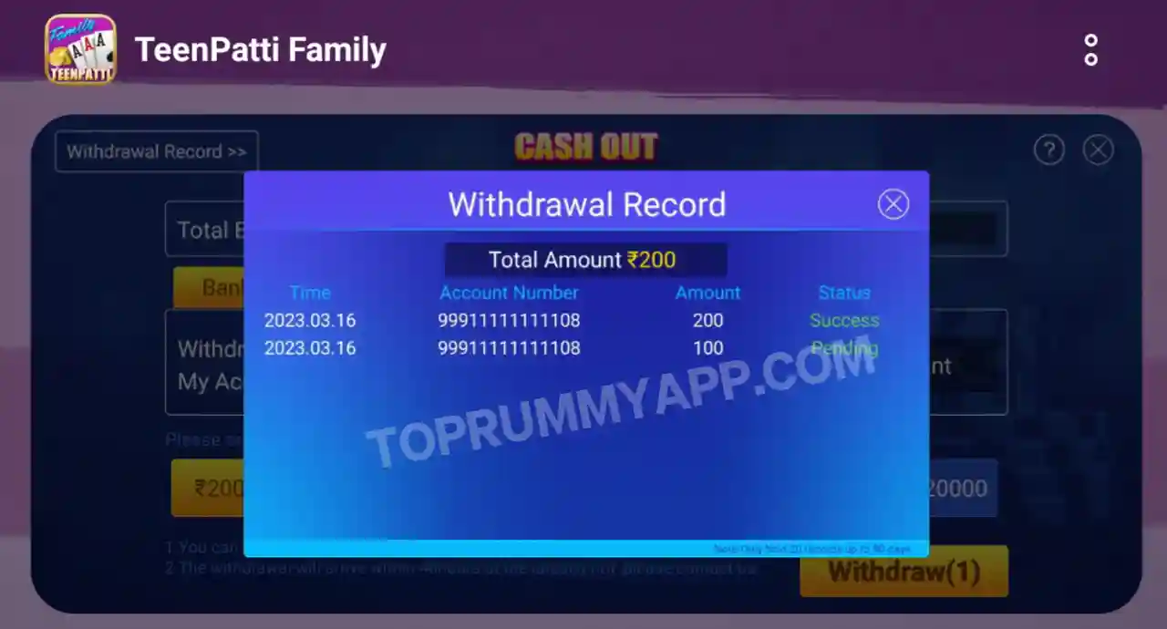 Teen Patti Family App Payment Proof Top Rummy App