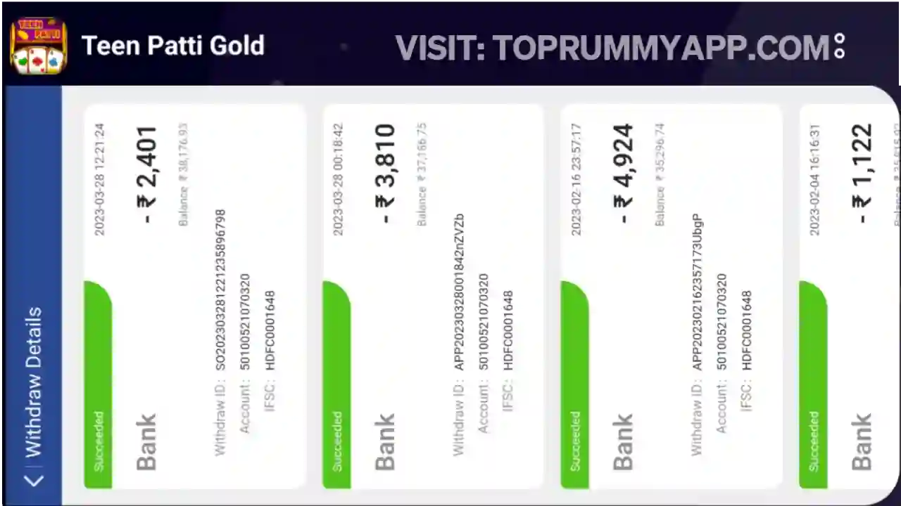Teen Patti Gold App Payment Proof Top Rummy App