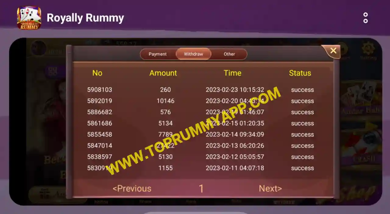 Royally Rummy Payment Proof Top 5 Rummy App List 51 Bonus